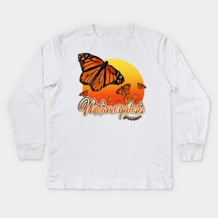 Monarch Butterfly Metamorphosis Kids Long Sleeve T-Shirt